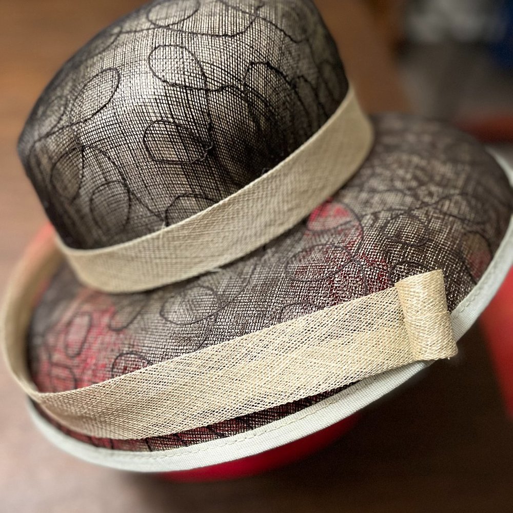 Soprattutto Black Mesh Hat with Pale Green Trim